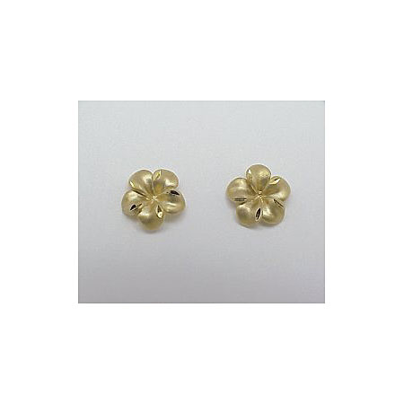 14k Gold New Plumeria Earrings 1.9g